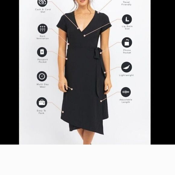 Kosan Go Travel Wrap Dress Size XL Blue NWT - Picture 2 of 12